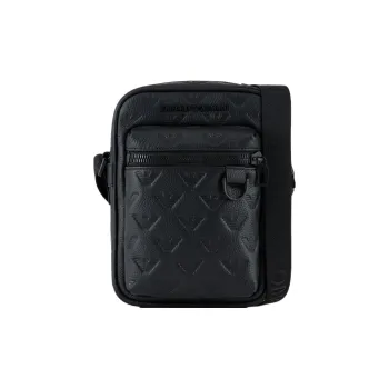 EMPORIO ARMANI Leather Crossbody Bag Shoulder Bag Men's Black