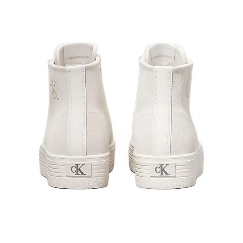 CKJ CALVIN KLEIN JEANS High Top Skateboard Shoes Women's White-4