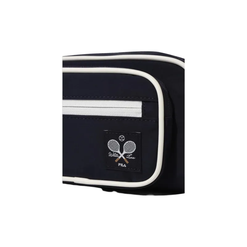 FILA Nylon Small Square Bag Shoulder Bag, Crossbody Bag Mini Unisex Black & White-3