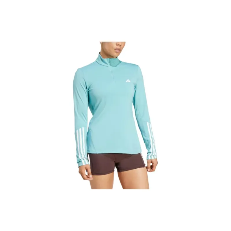 Adidas GymAEROREADY Hyperglam Training Quarter-Zip Track Top Workout Clothing Women's Mint-2