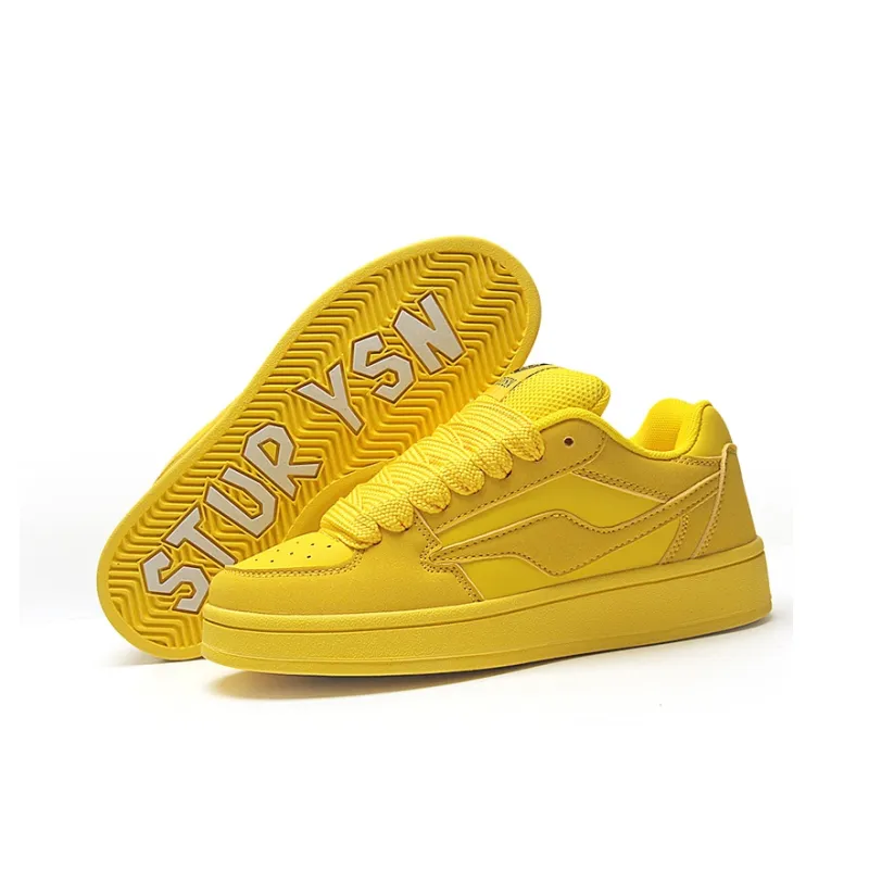 STUR YSN Wear resistant And Lightweight Low Top Skateboard Shoes Unisex Gold Coast-1