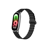 [Silicone Magnetic Loop Buckle]Black+Silver Connector