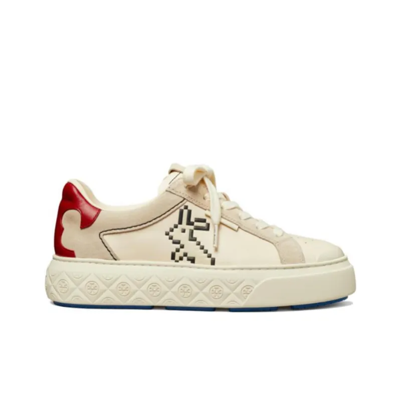 TORY BURCH Low-Top Stylish Skateboarding Shoes Women's White Year Of The Rabbit Limited-3