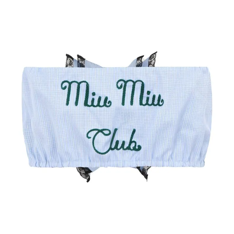 MIU MIU SS21 Strapless Top Women's Blue-1