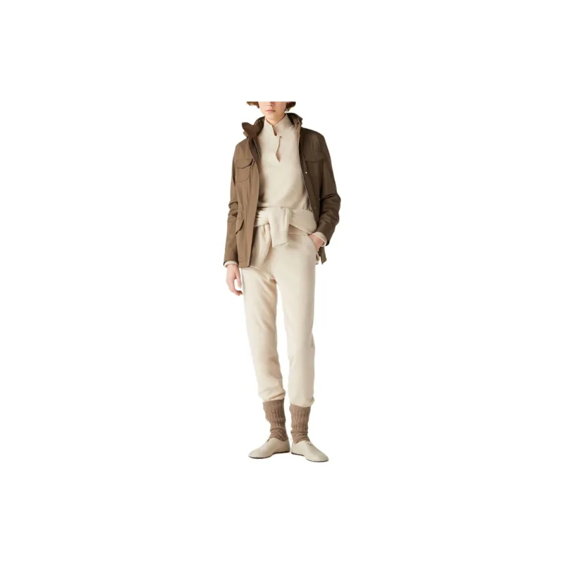 Loro Piana FW24 Knitted Sweatpants Women's Nougat-3