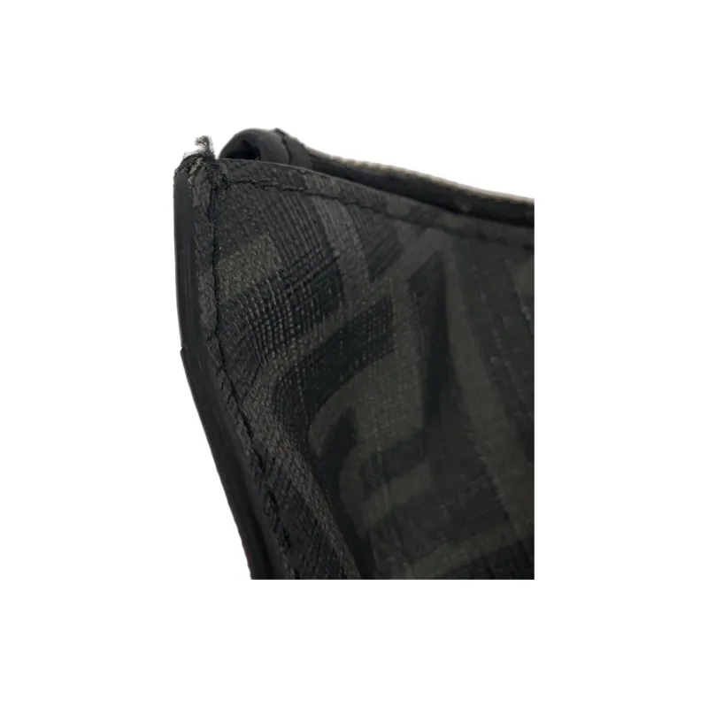 FENDI PVC Clutch Men's Black Yellow-7