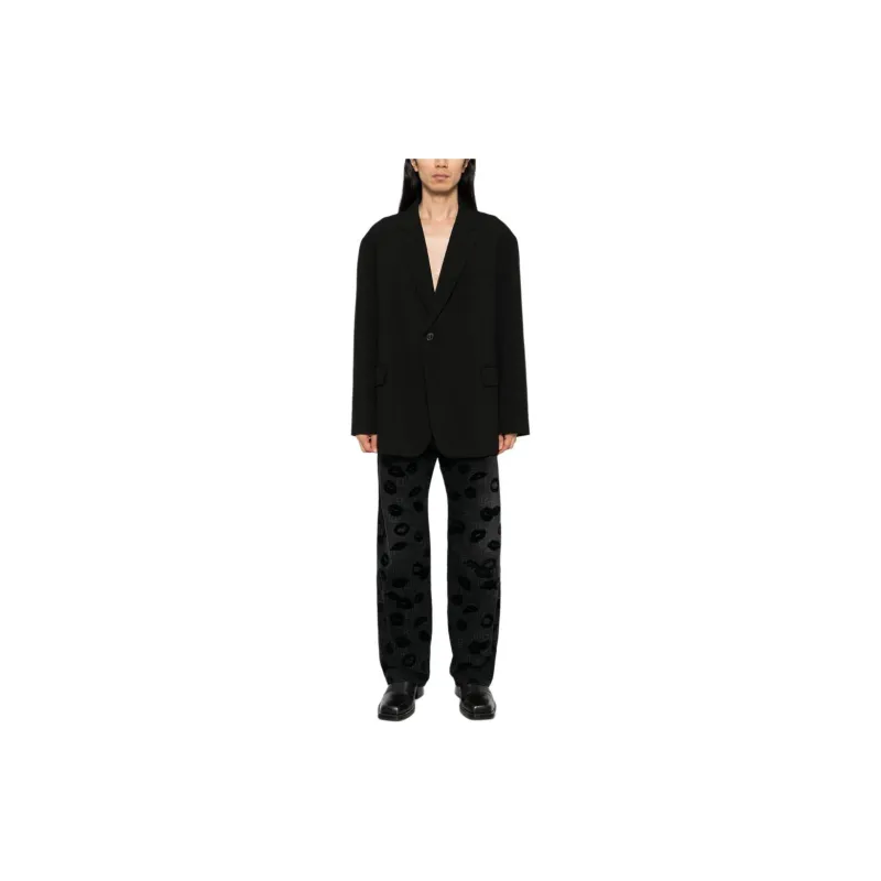BALMAIN All over Logo Print Jeans-1