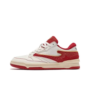 Erke No. 3 Single Non slip Lightweight Low Top Skateboard Shoes Men's Microcrystal White/Large Red