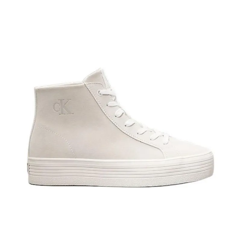 CKJ CALVIN KLEIN JEANS High Top Skateboard Shoes Women's White-1