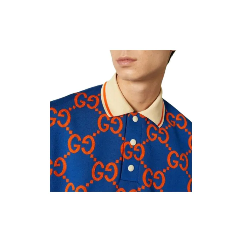 GUCCI Gg Jacquard Polo T Shirt-4