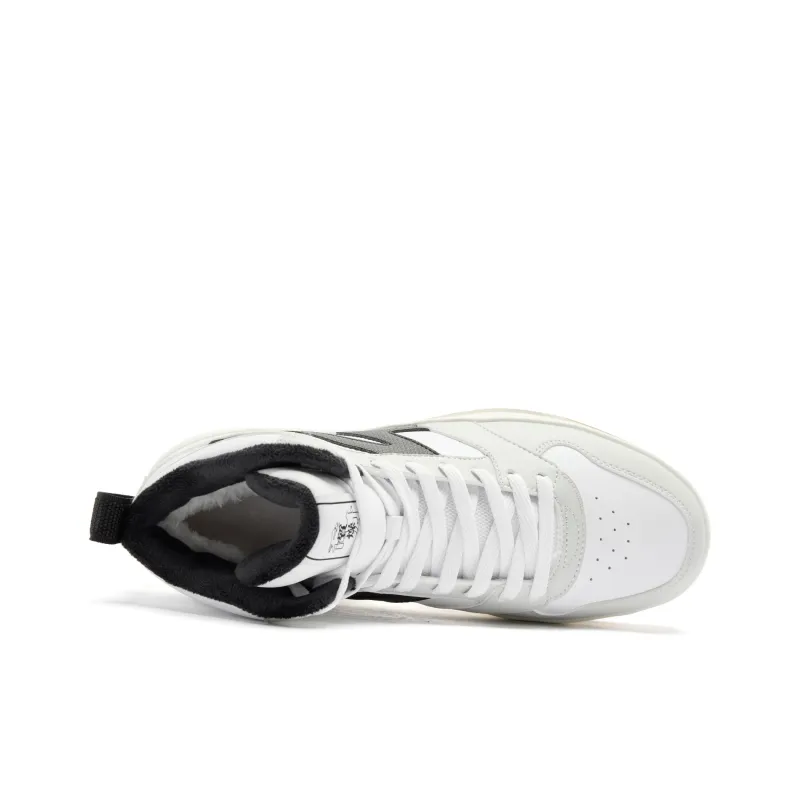 QIAODAN Skateboard Shoes Men High Top Light Gray/Jordan White-3