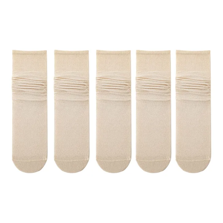 Cheemy Free Mid Calf Socks Women's 5 Pack Khaki-0