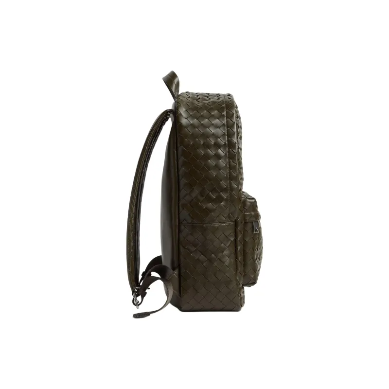 Bottega Veneta Intrecciato Calfskin Backpack Medium Size Men's Khaki-1