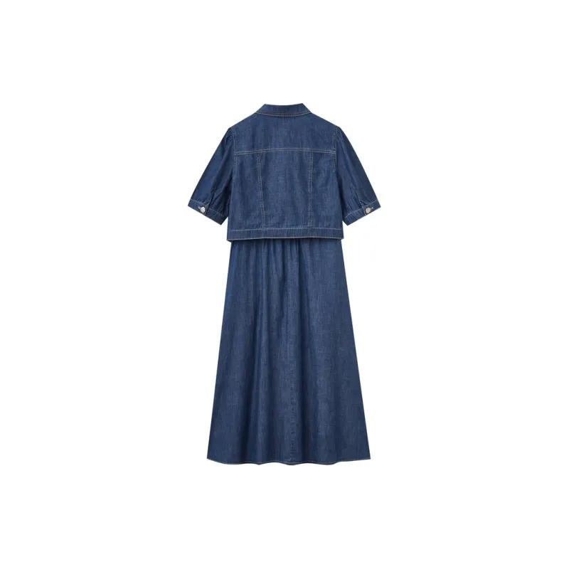 SHUIYUNJIAN Skirt Set Women's Denim Blue-1