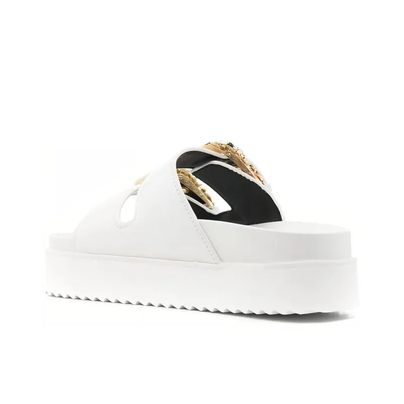 VERSACE JEANS Couture Baroque-buckle Slides-3