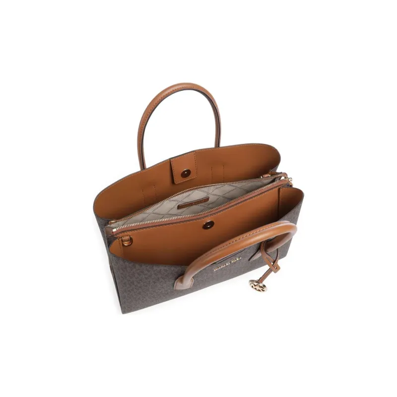 MICHAEL KORS Artificial Leather Shoulder Bag, Crossbody Bag, Handbag Tubas Women's Dark Brown & Acorn Brown-4