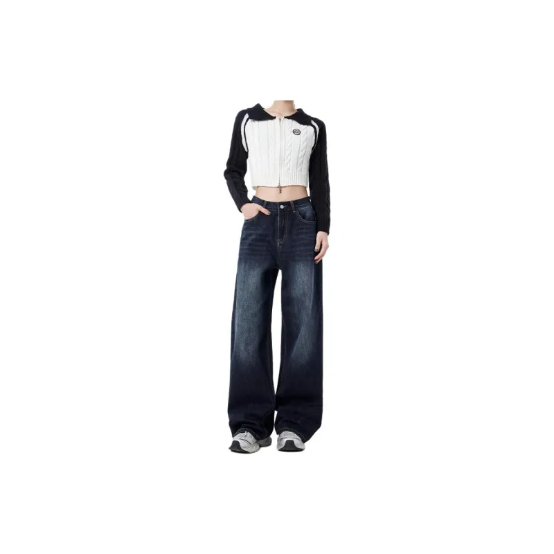 YINLEI Jeans Women's Dark Blue-1
