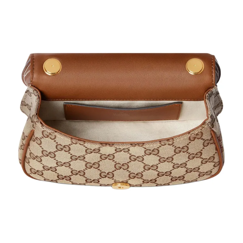 GUCCI Blondie Canvas Bag, Crossbody Bag, Shoulder Bag Mini Unisex Beige & Dark Brown-4