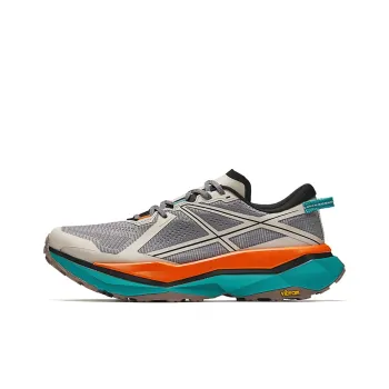Anta Support Anti Slip And Wear Resistant Low Top Carbon Plate Trail Running Running Shoes Women's Gray Orange Green