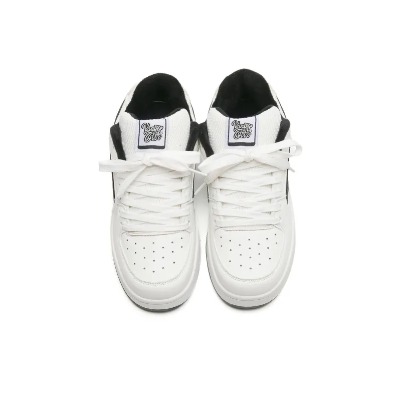 KAAVER OTTO Wear resistant And Lightweight Low Top Skateboard Shoes Unisex White Black-4