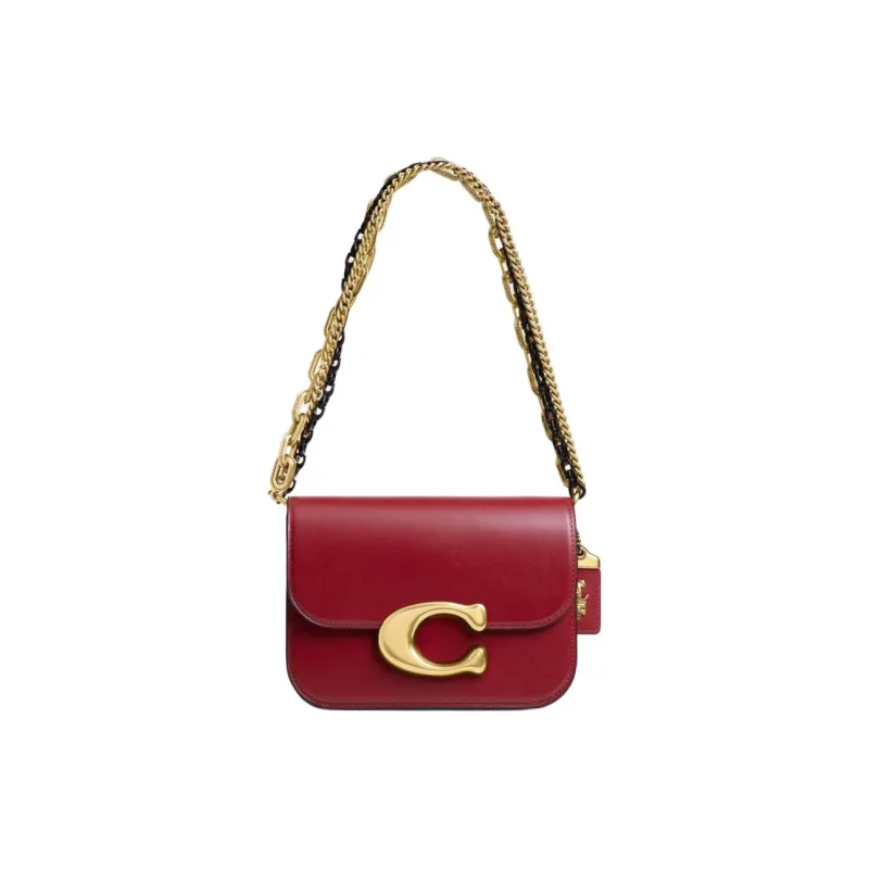 COACH Cow Leather Crossbody Bag, Shoulder Bag Trumpets Women's Rubies Color-0
