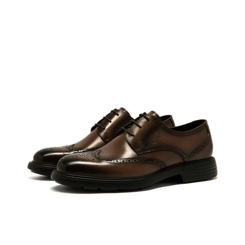 Satchi Dress Shoes Men Low Top Brown-2