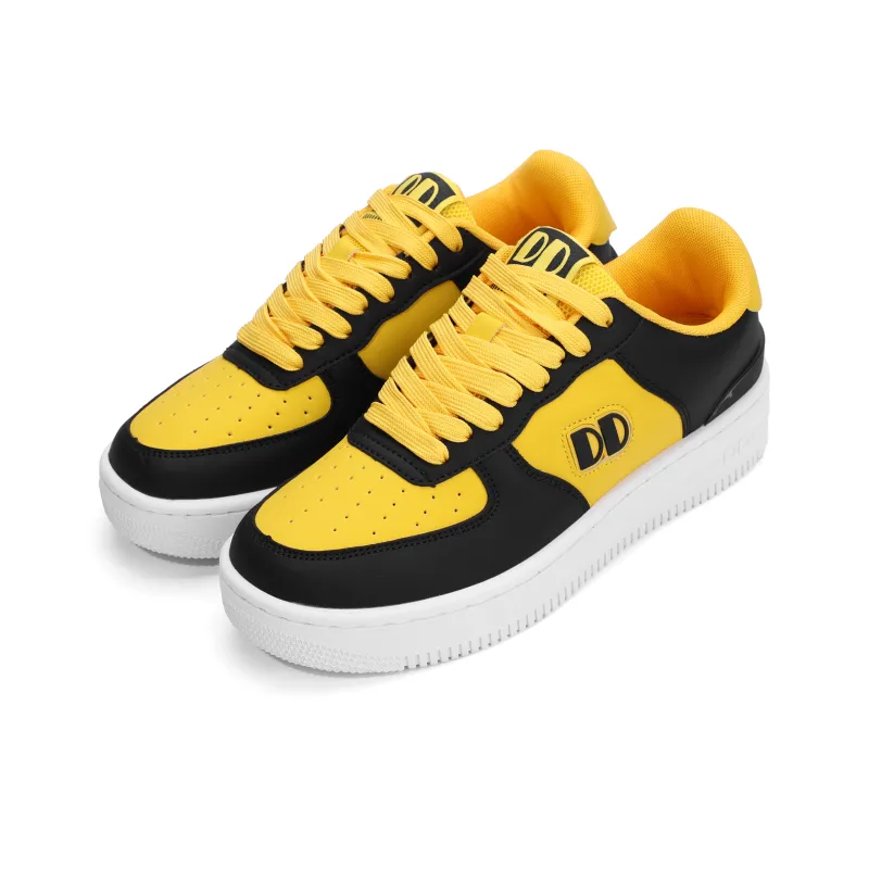 GLO BULL Skateboard Shoes Unisex Low Top Black Yellow-2
