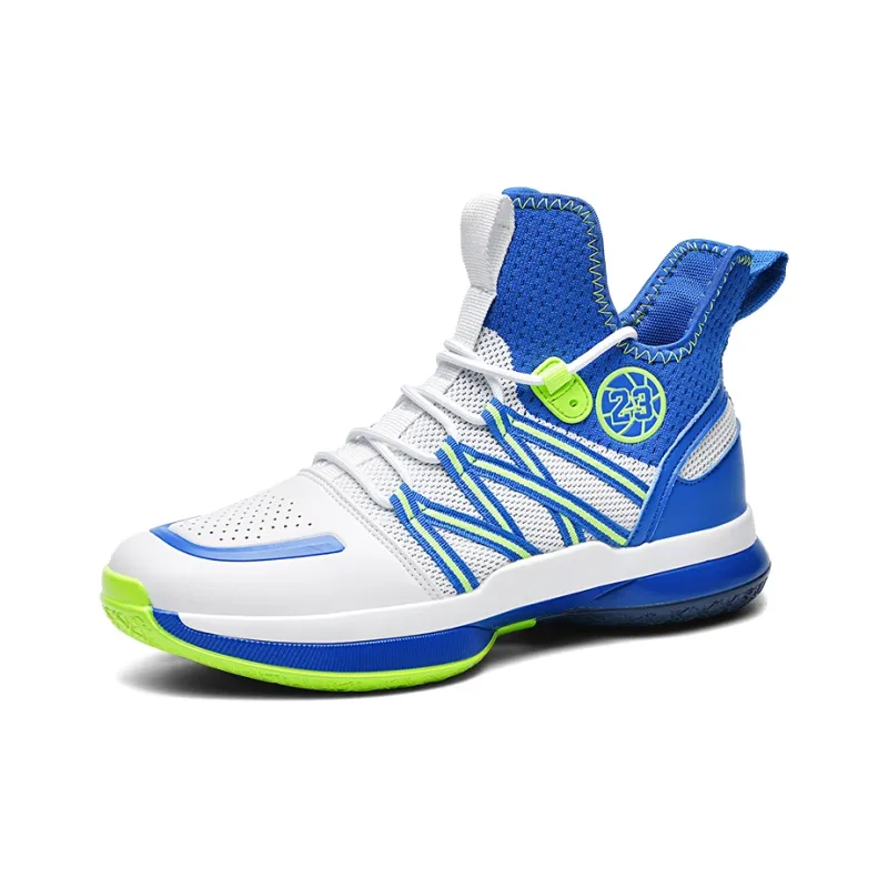Wooden Rabbit Anti Slip Wear Resistant Mid Top Basketball Shoes Men's-11
