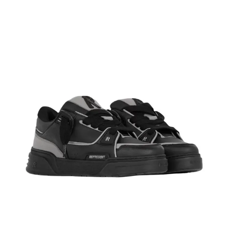 REPRESENT Studio Low Top Skateboard Shoes Men's Black Gray-2