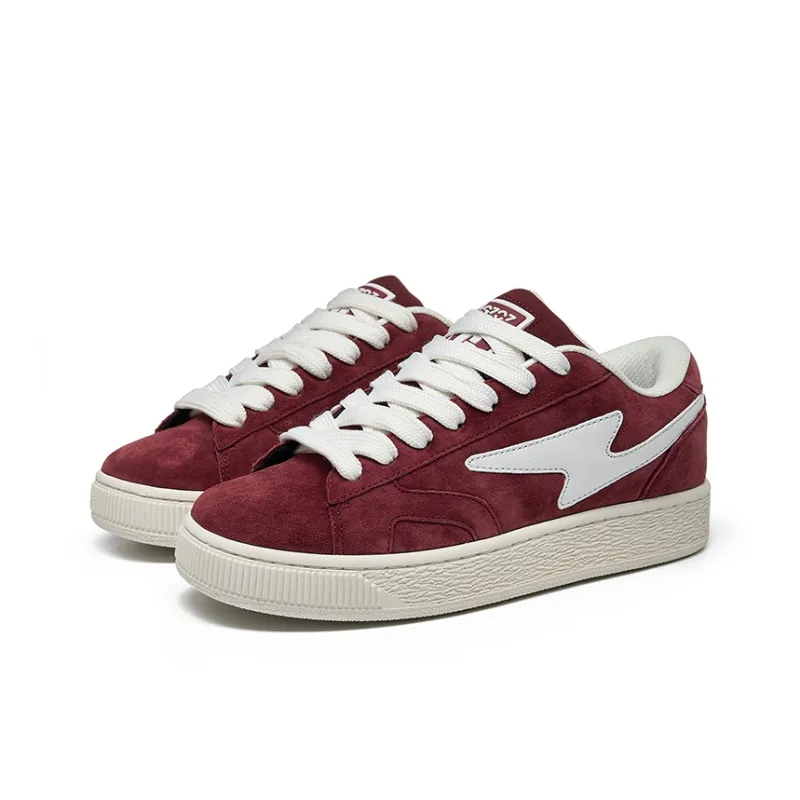 GZOZ Anti Slip And Wear Resistant Lightweight Low Top Skateboard Shoes Unisex Bordeaux Burgundy-2