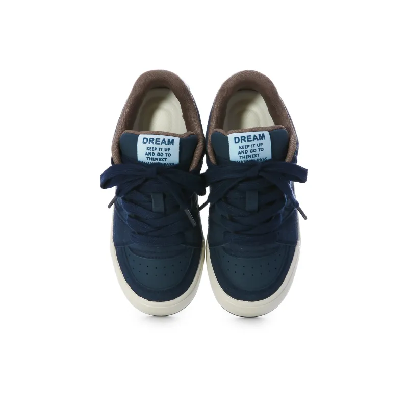 Lovely You Durable Lightweight And Breathable Low Top Skateboard Shoes Women's Dark Blue-2