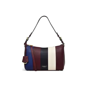 RADLEY Cow Leather Crescent Bag Shoulder Bag Medium Size Women's Red Brown & Multicolor