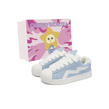 CHERRY&KALIKA Abrasion Resistant Low Top Skateboard Shoes Women's Blue Box Included