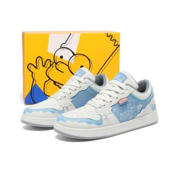 The Simpsons Low Top Skateboard Shoes Men's Aqua Blue