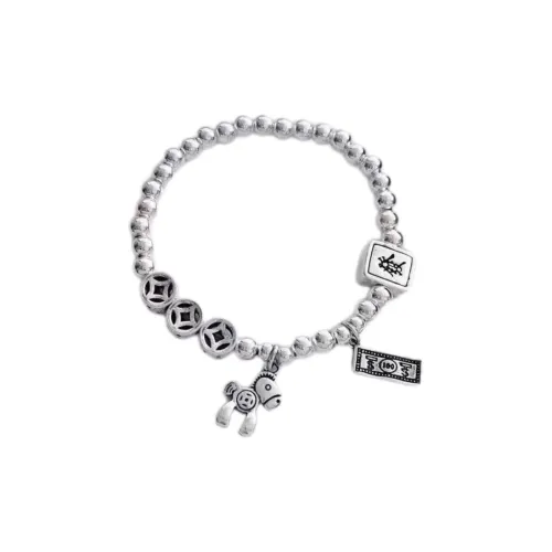 Kim Heng Hee 999 Fine Silver Auspicious Silver Beads Vintage Niche Trendy Women's