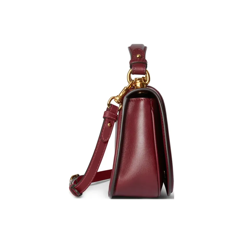 GUCCI Blondie Leather Shoulder Bag Crossbody Bag Handbag Small Size Women's Red-2