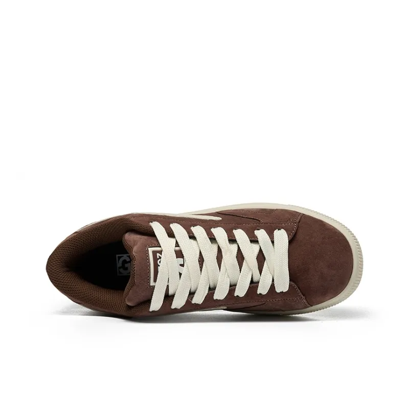 GZOZ Slip Resistant Cushioning Lightweight Low Top Skateboard Shoes Unisex Chocolate Brown-3