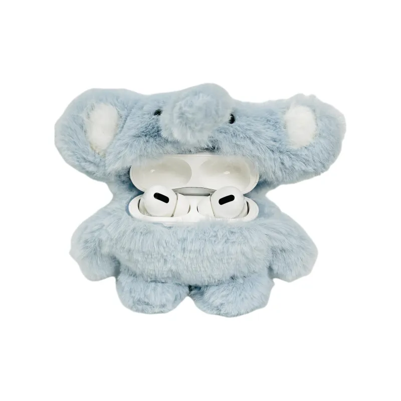 Wei Xin Compatibility With Apple AirPods 4/2/3/4th Generation/AirPods Pro/Pro 2 Plush Elephant Headphone Cases-3