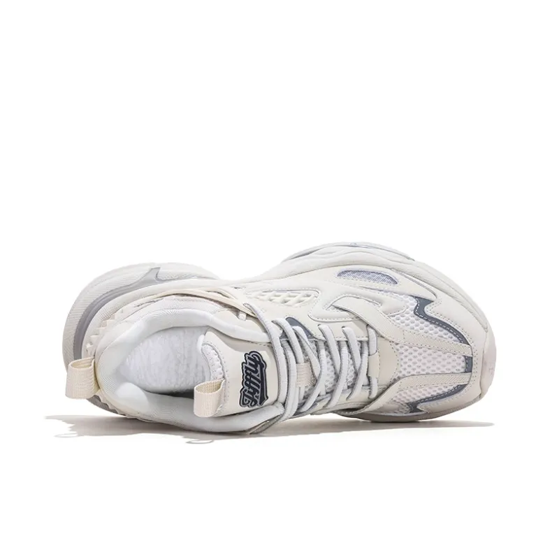 Jifffly Height Increasing, Breathable, Slip Resistant Low Top Chunky Sneakers Unisex Silver Gray-10