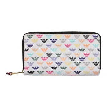 EMPORIO ARMANI Polyester Card Clip Wallet Unisex White/Multicolor
