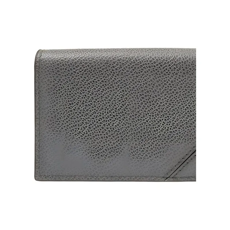 PRADA Cow Leather Card Clip Wallets Women's Gray-1