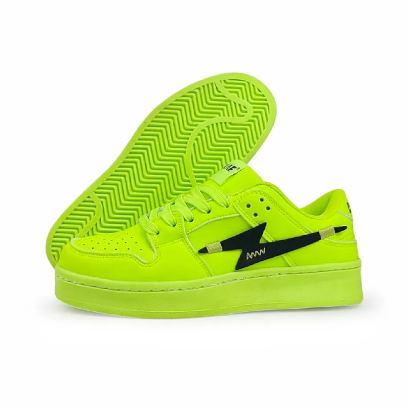 BKAE Slip Resistant Water Resistant And Wear Resistant Low Top Skateboard Shoes Unisex Green-3