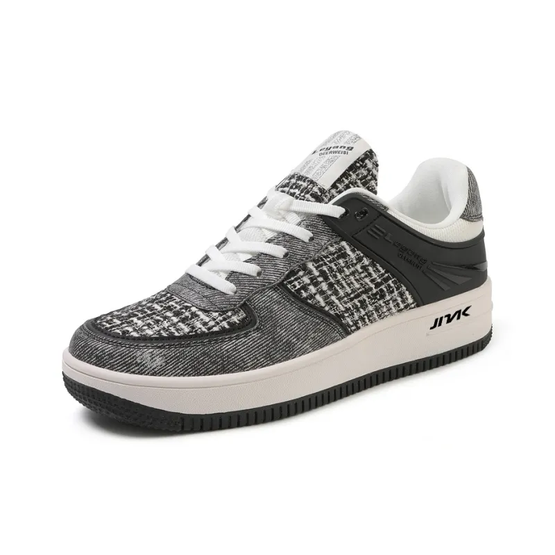 Lin Feng Shock Absorbers Low Top Skateboard Shoes Unisex Denim Gastrodia Black-1