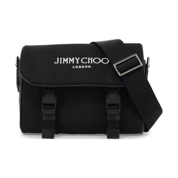 Jimmy Choo Nylon Messenger Bag, Shoulder Bag, Crossbody Bag Men's Black