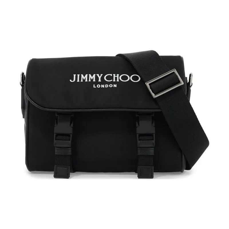 Jimmy Choo Nylon Messenger Bag, Shoulder Bag, Crossbody Bag Men's Black-0