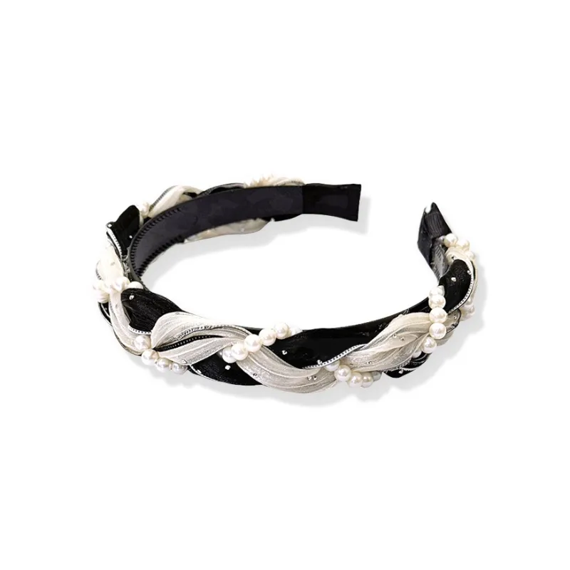 Inkopper Fabric Faux Pearl Headbands Women's-0