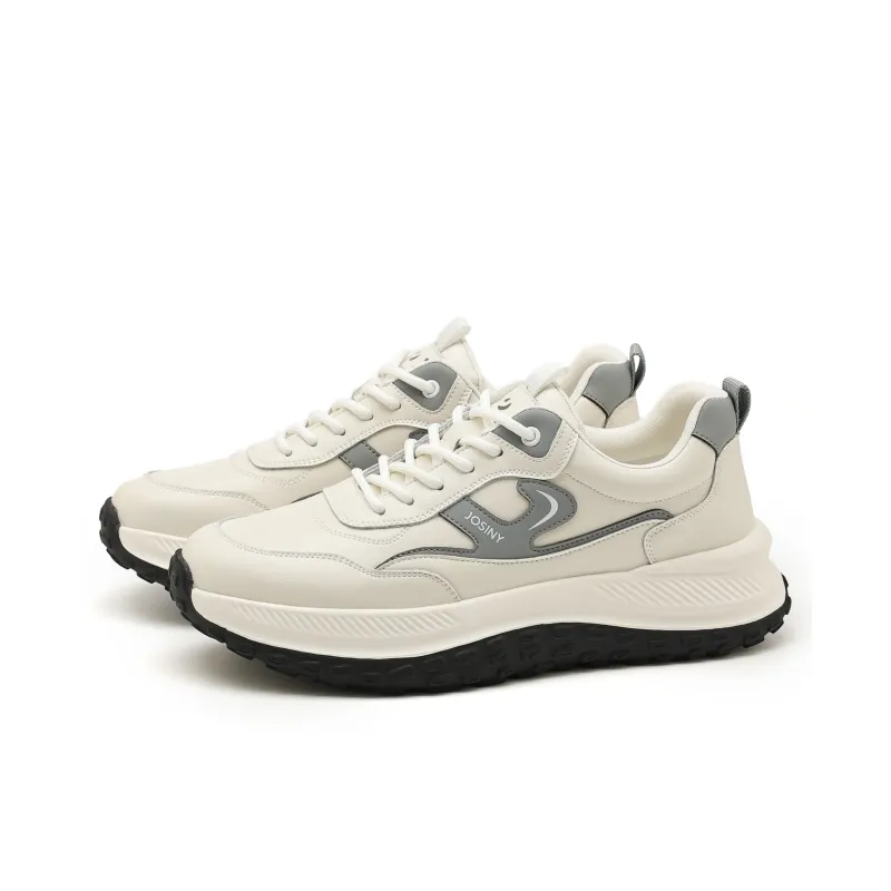 JOSINY Slip Resistant Water Resistant Wear Resistant Support Height Increasing Low Top Chunky Sneakers Men's-3