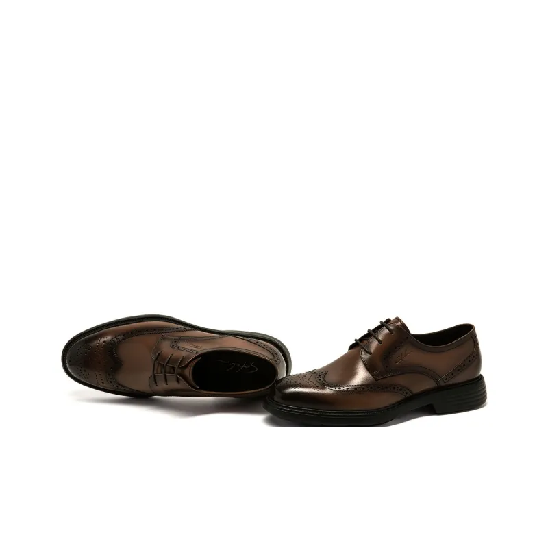 Satchi Dress Shoes Men Low Top Brown-1