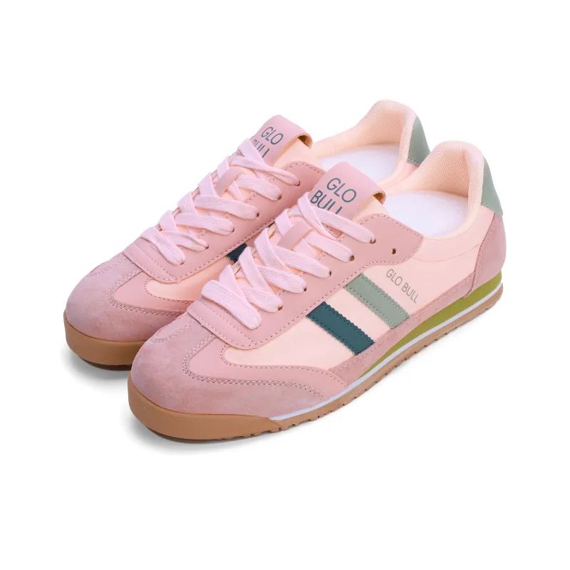 GLO BULL Skateboard Shoes Unisex Low Top Light Pink Green-2