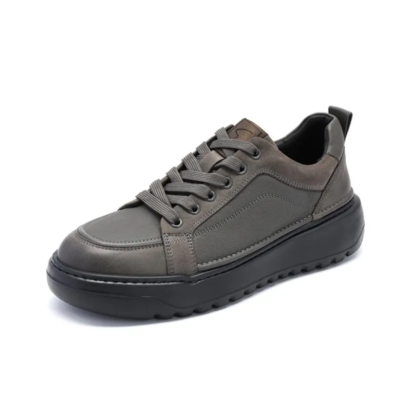 Satchi Cushioned Wear Resistant Lightweight Breathable Slip Resistant Low Top Skateboard Shoes Men's Dark Gray 4.5cm-1